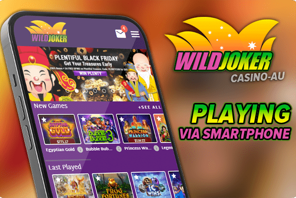 Play via your smartphone at Wild Joker Casino